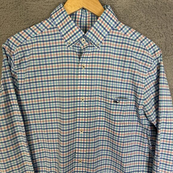 Vineyard Vines Shirt Mens M Blue Classic Fit Tucker Button Down Performance - Picture 2 of 7